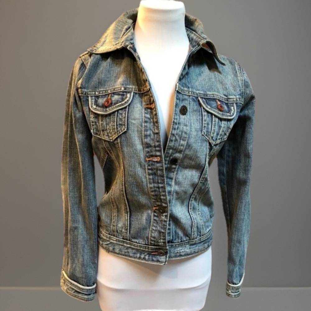 BoHo Chic Buffalo Jeans 'JACKY' Denim Layering Jean Jacket size Med